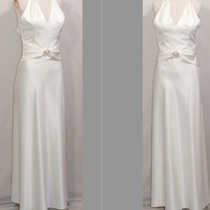 Let's Fashion White Halter Gown